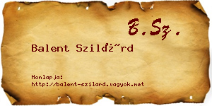 Balent Szilárd névjegykártya