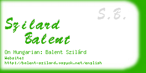 szilard balent business card